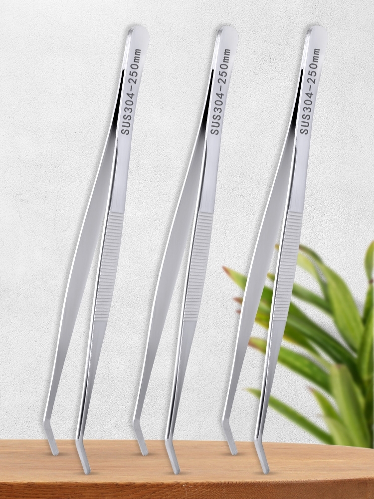Planted Clip Tweezers - 304 stainless steel tweezers round bend