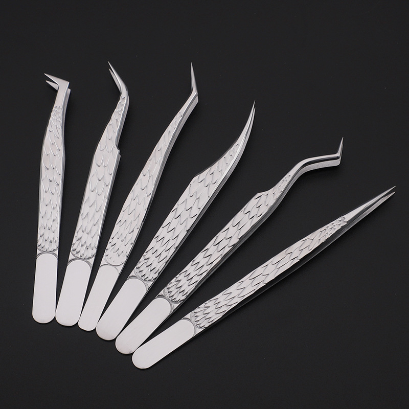 6PCS False Eyelash Tweezers Se - Planted Clip Tweezers 评论和价格
