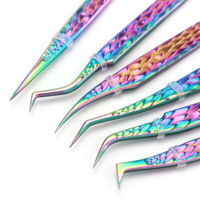 6PCS False Eyelash Tweezers Se - Planted Clip Tweezers 评论和价格